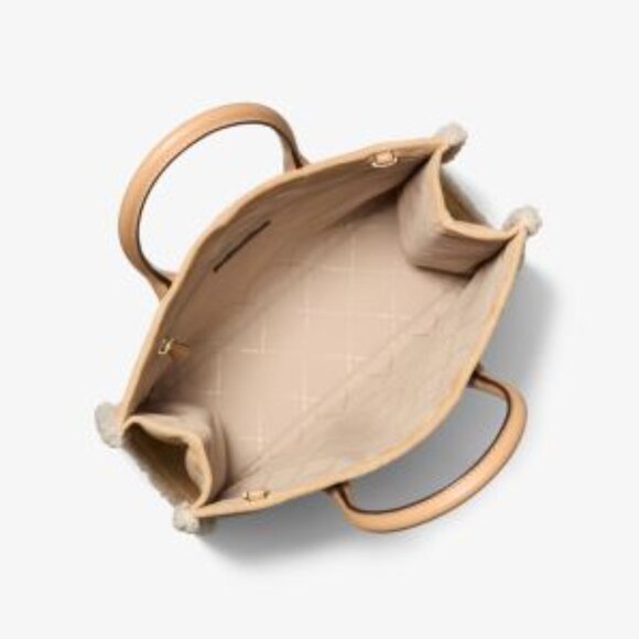 Mirella Medium Suede and Faux Shearling Tote Bag (Color: Peanut) - Picture 3 of 5